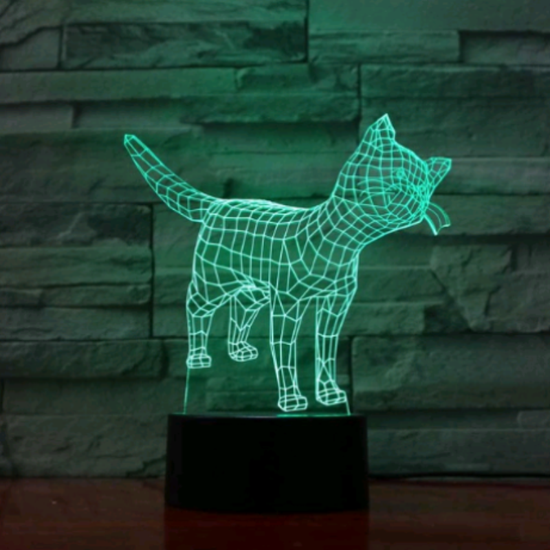 3D Touch Cat LED  Light Table Lamp