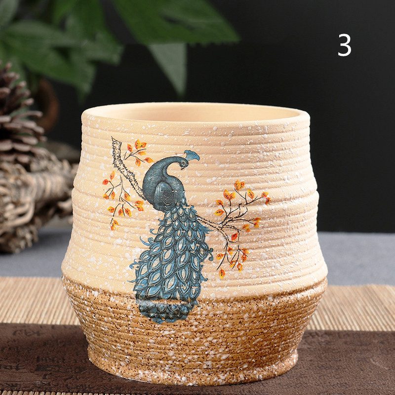 Simple Snowflake Glaze Succulent Flower Pot Creative Ceramic