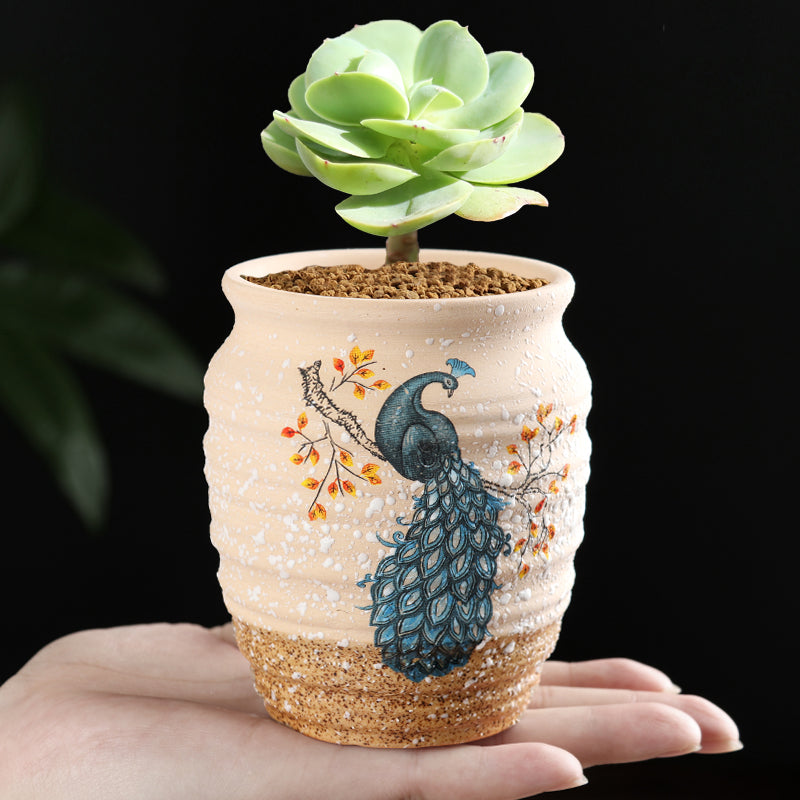 Simple Snowflake Glaze Succulent Flower Pot Creative Ceramic