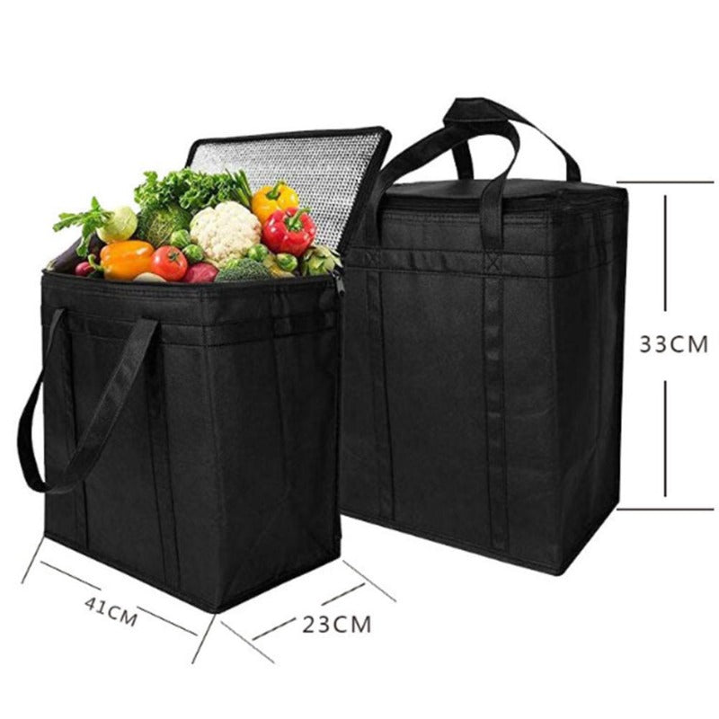 Portable Insulated Reusable Grocery Bag Thermal Cooler Food Picnic Bag Tote Bag Non-woven Kitchen Storage & Organization