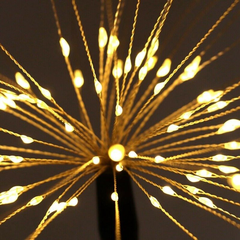 LED Solar Fireworks Lights Waterproof Outdoor Dandelion DIY Shape Lamp Flash String Fairy Lights for Garden Landscape Lawn Decor