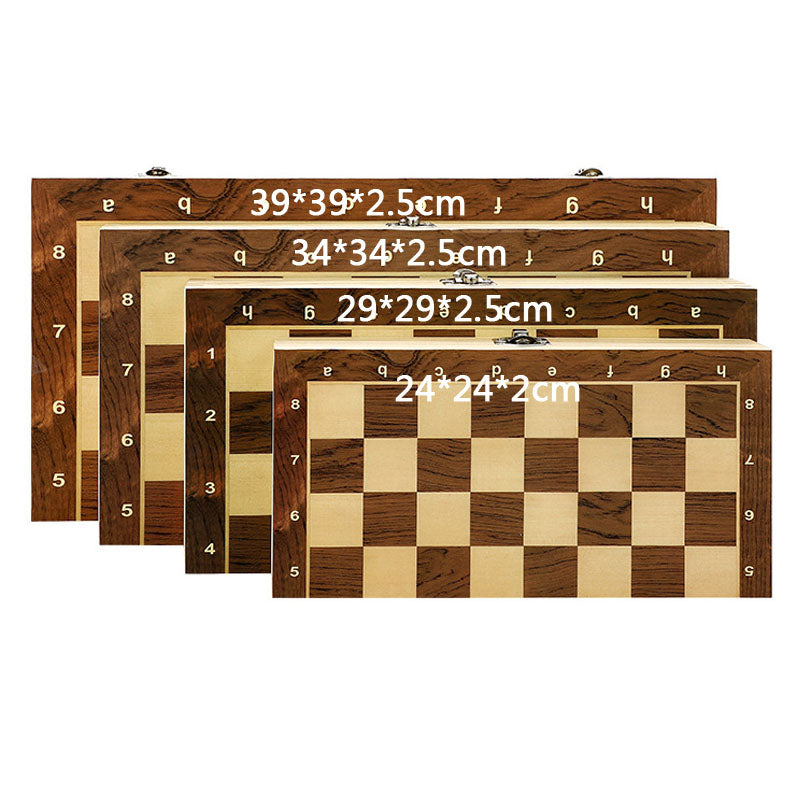 Chess Set Top Grade Wooden Folding Big Traditional Classic Handwork Solid Wood Pieces Walnut Chessboard Children Gift Board Game