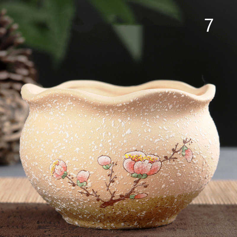 Simple Snowflake Glaze Succulent Flower Pot Creative Ceramic