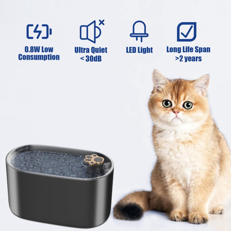 Cat Water Fountain Filter Automatic Drinker For Dogs Cats Pet Water Dispenser Ultra-Quiet Water Dispenser With LED Light Pet Products