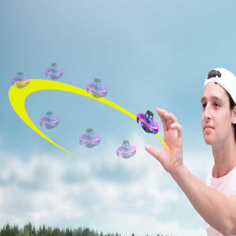 Flynova Mini Drone LED UFO Type Flying Helicopter Spinner Fingertip Upgrade Flight Gyro Drone Toy Kids