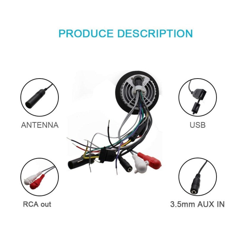 Marine Bluetooth Stereo Waterproof FM AM Radio Car MP3 Player + 4 Inch