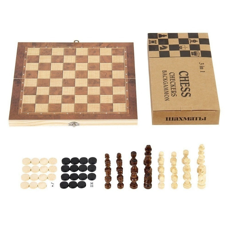 Chess Set Top Grade Wooden Folding Big Traditional Classic Handwork Solid Wood Pieces Walnut Chessboard Children Gift Board Game