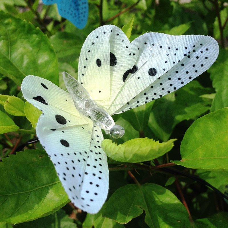 Solar Powered Butterfly Fairy String Lights Outdoor Garden Holiday Christmas Decoration Lamp Fiber Optic Waterproof