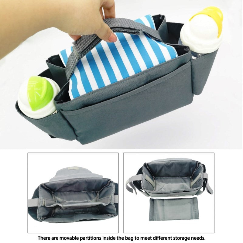 Stroller Storage Bag Pram Cup Holder Diaper Organizer Multifunctional Large Capacity Baby Cart Carriage Bag Stroller Accessories