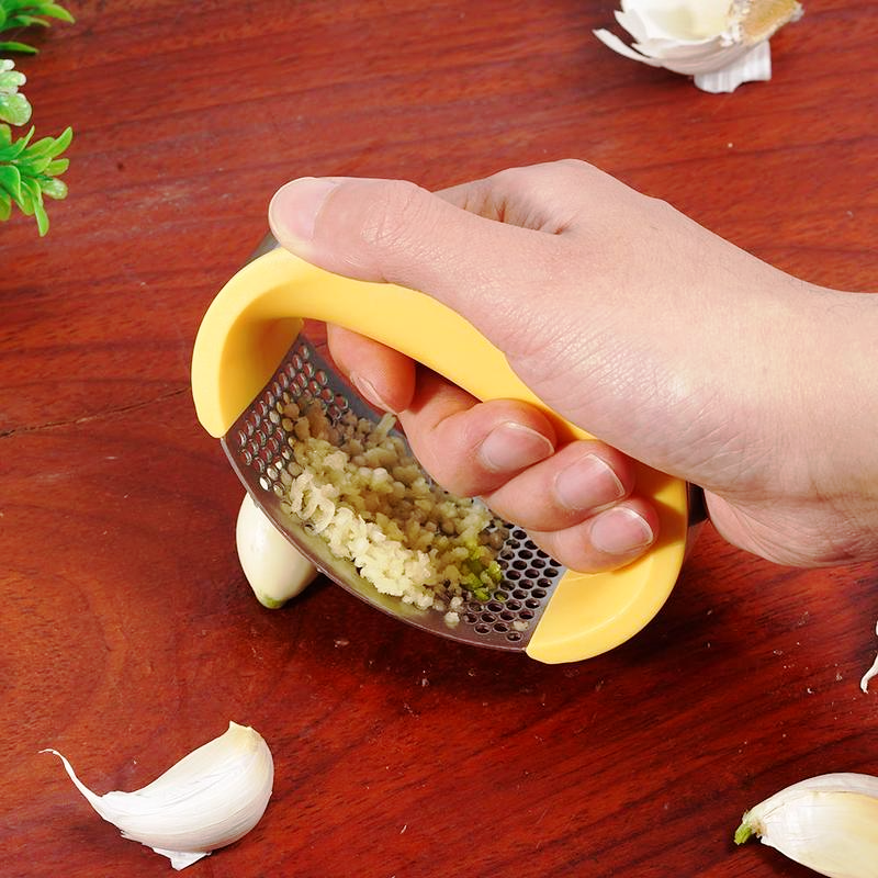 Stainless Steel Garlic Masher Garlic Press Household Manual Curve Fruit Vegetable Tools Kitchen Gadgets