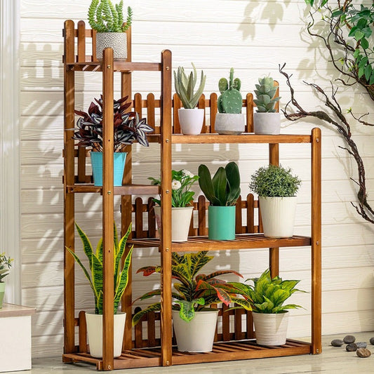 3 Tier Wooden Plant Stand Flower Shelf Display Rack Holder For Patio Garden