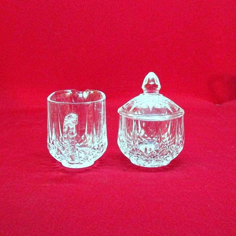 Collectible 24% Lead Crystal Sugar Bowl & Creamer