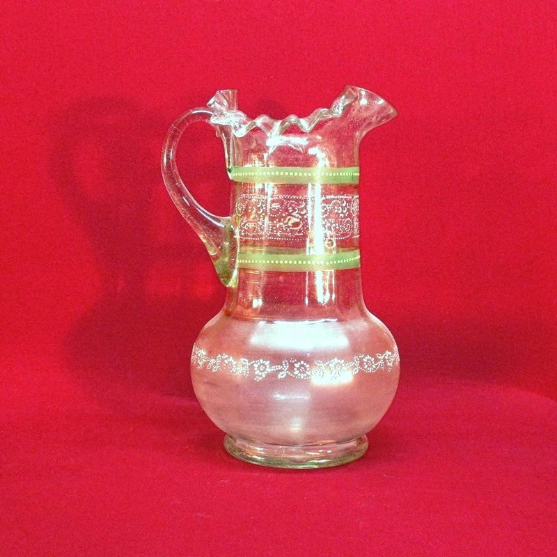 Vintage Antique Victorian Era Blown Glass Pitcher