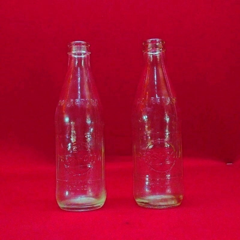 Vintage Antique1966 Pepsi-Cola Clear Glass Bottles