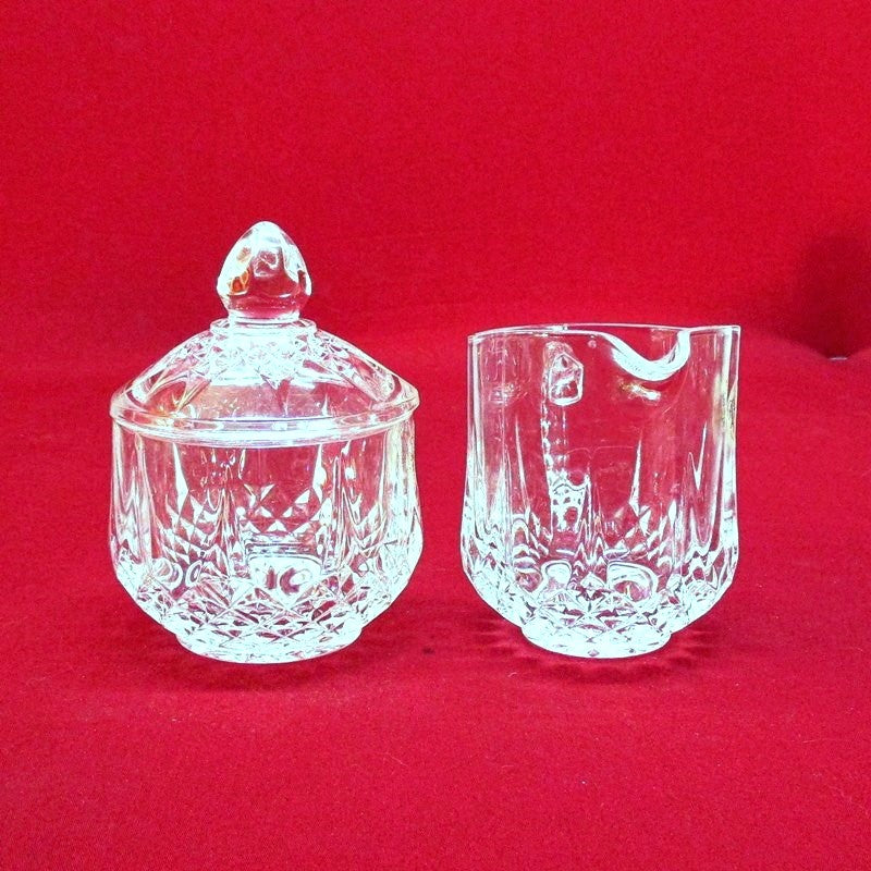 Collectable Crystal Sugar Bowl w/Lid and Creamer