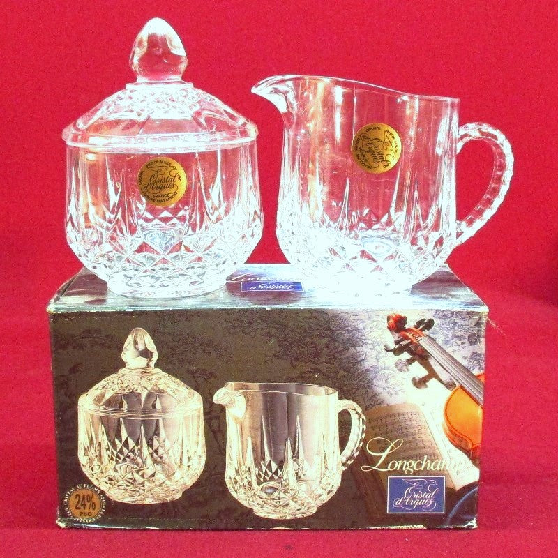 Collectable Crystal Sugar Bowl w/Lid and Creamer
