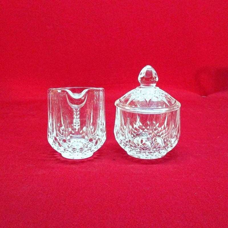 Collectible 24% Lead Crystal Sugar Bowl & Creamer