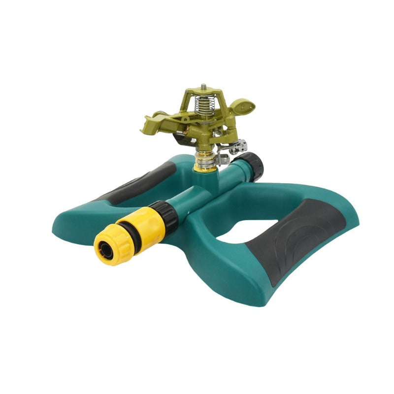 Metal 360 Degree Auto Rotatable Water Sprinkler with Support Adjustable Garden Lawn Irrigation Tools Garden Rocker Nnozzle