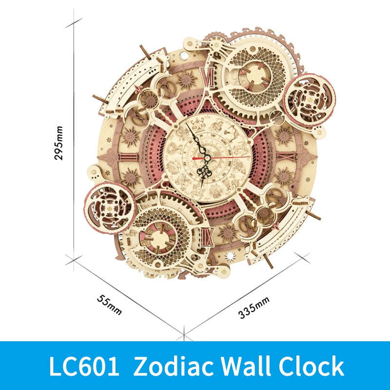 Zodiac Wall Clock DIY 3D Wooden Model Kit