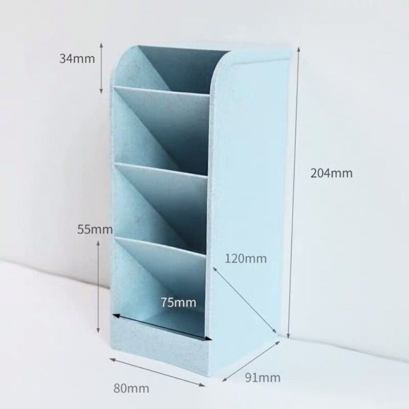 Creative Multifunctional 4 Grid Desktop Organizer Pen Holder Makeup Storage Box School Office Accessories Stationery