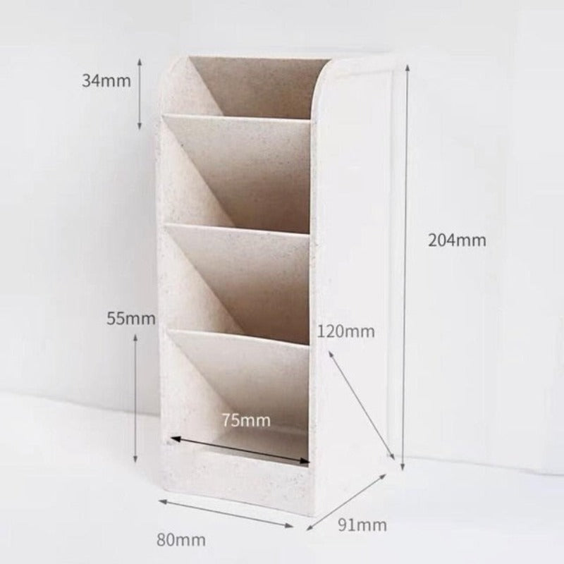 Creative Multifunctional 4 Grid Desktop Organizer Pen Holder Makeup Storage Box School Office Accessories Stationery