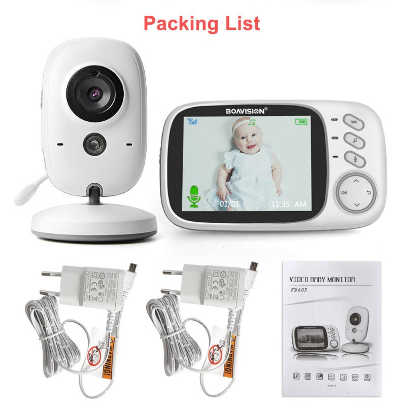 Video Baby Monitor 2.4G Wireless With 3.2 Inches LCD 2 Way Audio Talk Night Vision Surveillance Security Camera Babysitter