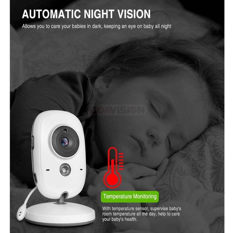 Baby Monitor VB602 IR Night Vision Temperature Monitor Lullabies Intercom VOX Mode Video Baby Camera Walkie Talkie Babysitter