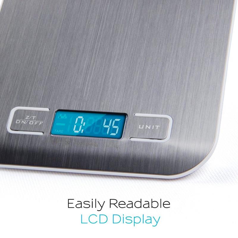 Kitchen Scale Stainless Steel Weighing Scale For Food Diet Postal Balance Measuring LCD Precision USB Charging Electronic Scales