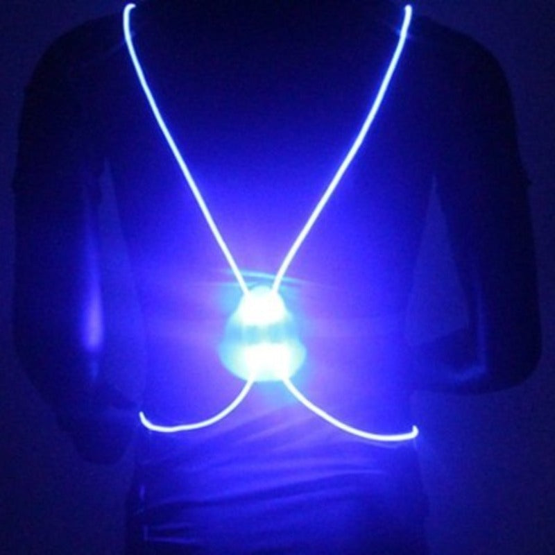 Night Outdoor Sport LED Vest 360 Reflective High Visibility Flash Safety LED Fiber Optic Night Running Riding Colorful