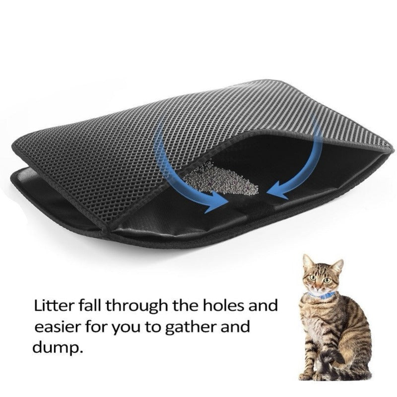 Pet Cat Litter Mat Double Layer Cat Mat Litter Trapper Pet Mat folding Waterproof Non-slip Pets Litter Mat Drop shipping