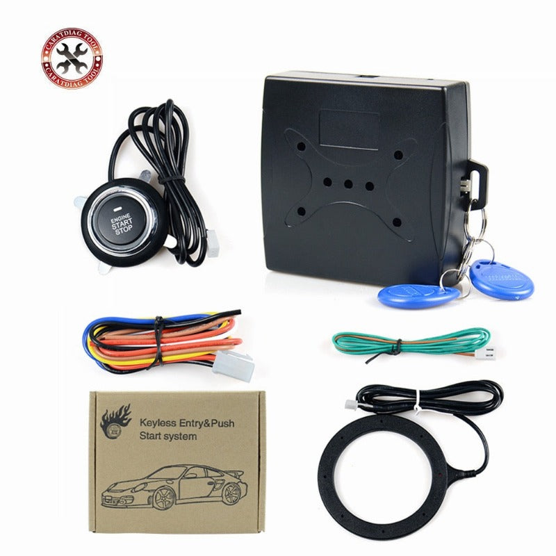 Smart Auto Car Alarm Engine Starline Push Button Start Stop RFID Lock Ignition Switch Keyless Entry Starter System Anti-theft