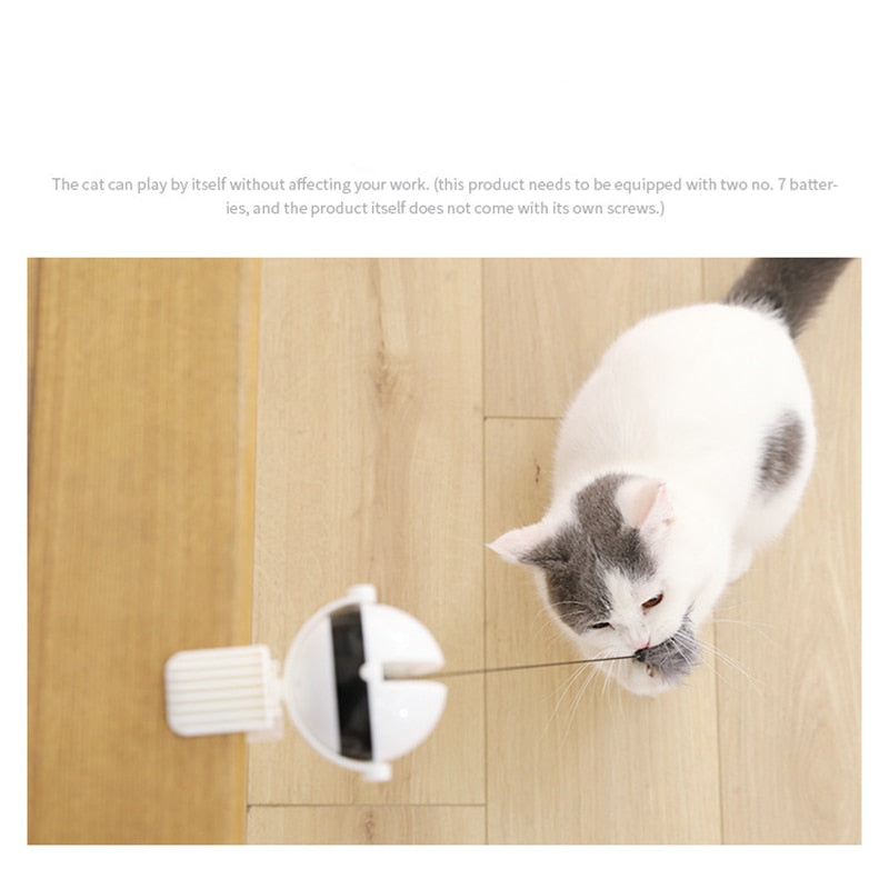 Electric Cat Toy Funny Cat Teaser Ball Toy Automatic Lifting Spring Rod Yo-Yo Lifting Ball Interactive Puzzle Smart Pet Toys