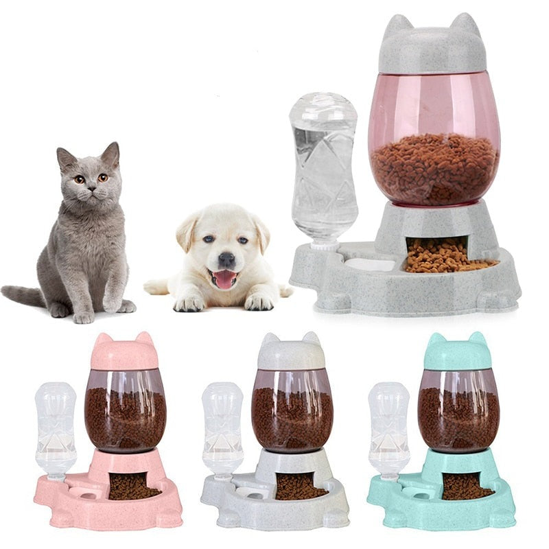 2.2L Pet Automatic Feeder Dog Cat Food Bowl Water Drinking Bottle Large Capacity Dispenser for Dogs Puppy Food Bowl Pet Feeding