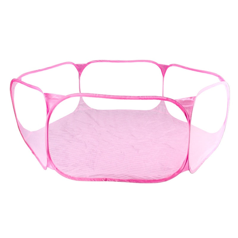 Portable Small Pet Cage Transparent Hedgehog Hamster Cage Tent Pet Playpen Folding Yard Fence For Dog Cat Rabbit Guinea Pig