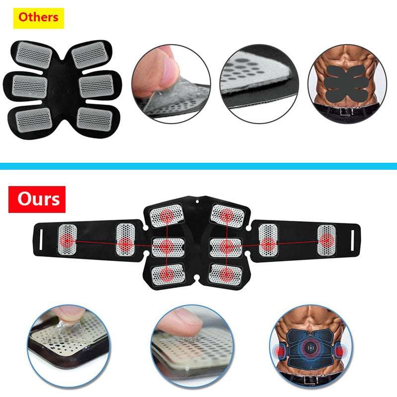 EMS Abdominal Muscle Trainer Stimulator ABS Electrostimulation Fitness Massager Abdomen Weight Loss Slimming Home Gym Equipment