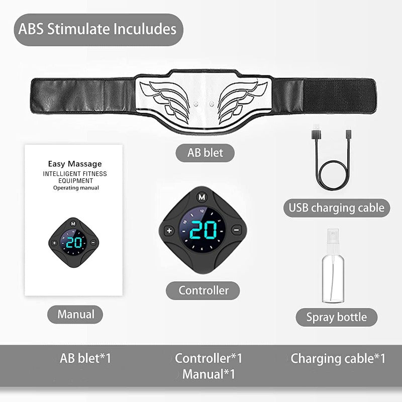 Muscle Stimulator EMS Abdominal belt Trainer LCD Display Abs Fitness Training Home Gym Weight Loss Body Slimming belly training