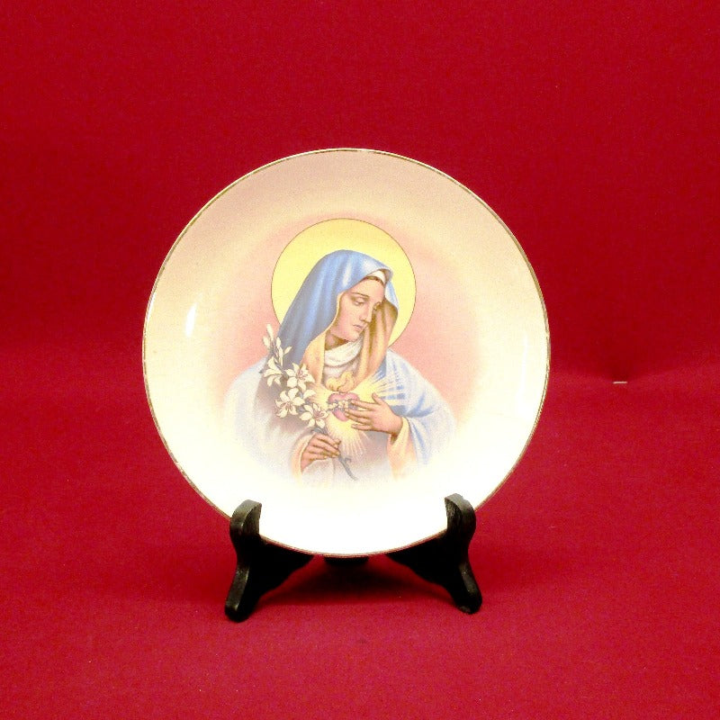 Vintage Antique Religious Jesus and Mary Plate