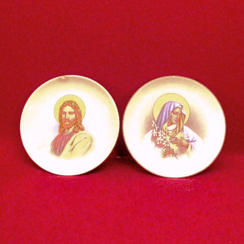 Vintage Antique Religious Jesus and Mary Plate