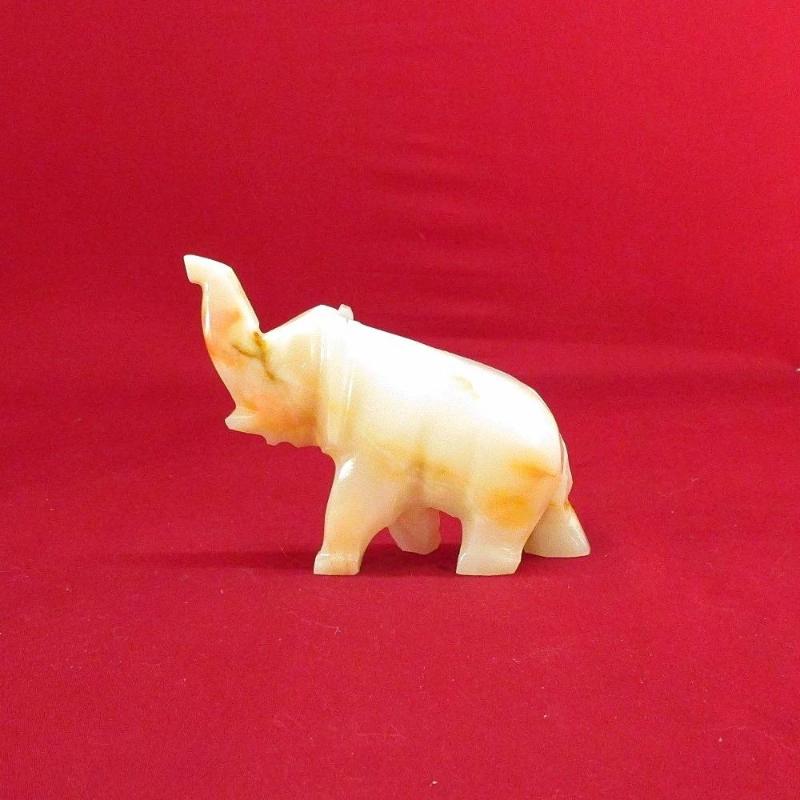 Mexico Hand Carved Alabaster Caved Elephant Rock