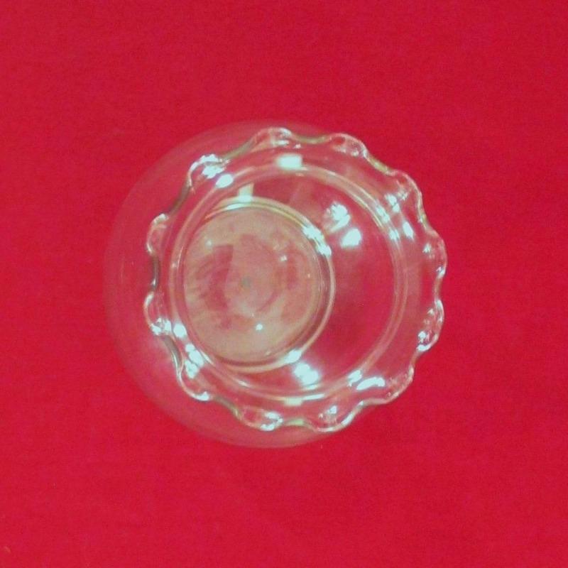 Vintage Antique Crystal Glass Bowl Vase Ruffle Top