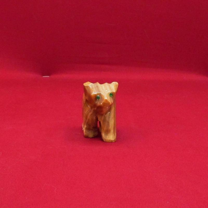 Mexican Hand Carved Alabaster Stone Brown Bear