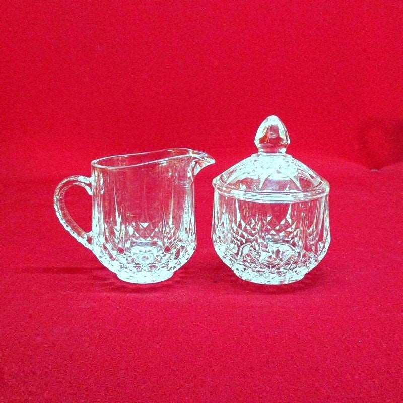 Collectible 24% Lead Crystal Sugar Bowl & Creamer