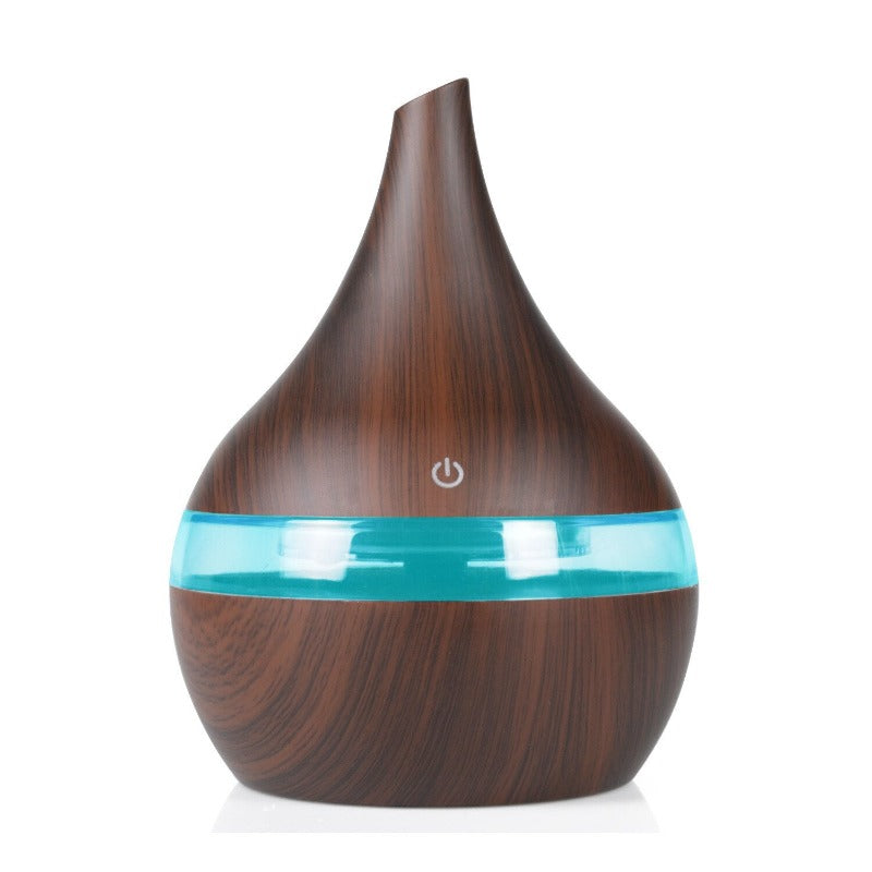 Mini USB Ultrasonic Air Humidifiers Electric Aroma Diffuser Mist Wood Grain Oil Aromatherapy 7 Color Light for Home Office