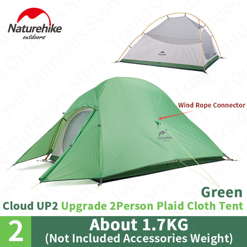 Naturehike New Upgrade CloudUp Series 1 2 3 Persons Ultralight 20D Silicone Double Layer Camping Tent With Mat NH17T001-T