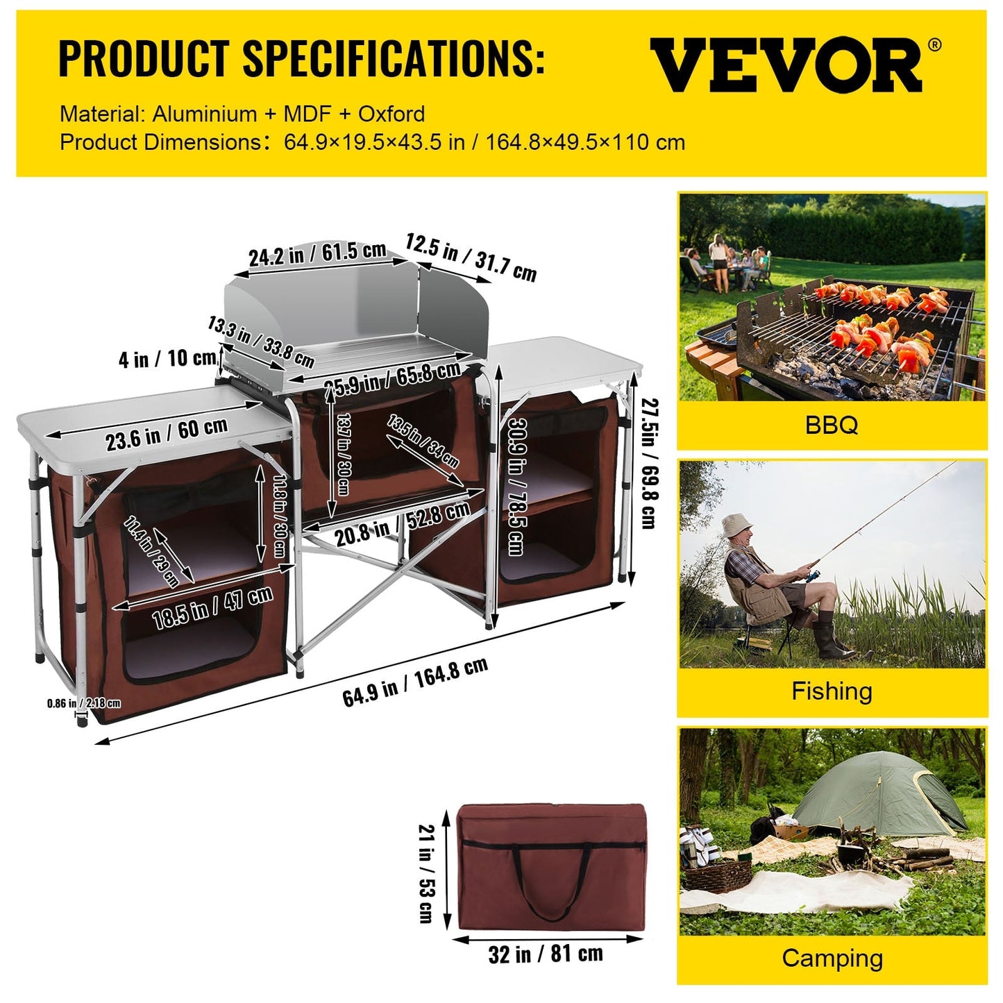 Vevor Portable Camping Kitchen Table