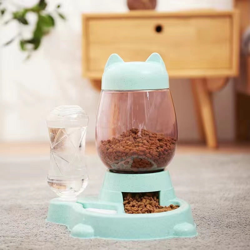 2.2L Pet Automatic Feeder Dog Cat Food Bowl Water Drinking Bottle Large Capacity Dispenser for Dogs Puppy Food Bowl Pet Feeding