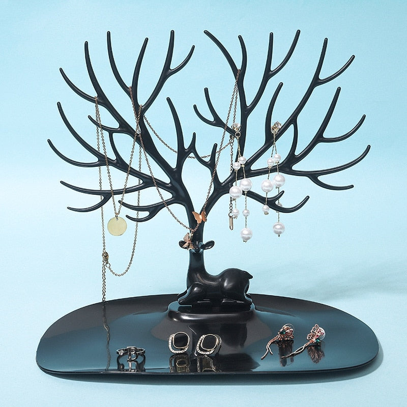 Antler Tree Jewelry Display Stand Tray Deer Earrings Necklace Ring Bracelet Jewelry Organizer Holder Storage Racks Desk Decor