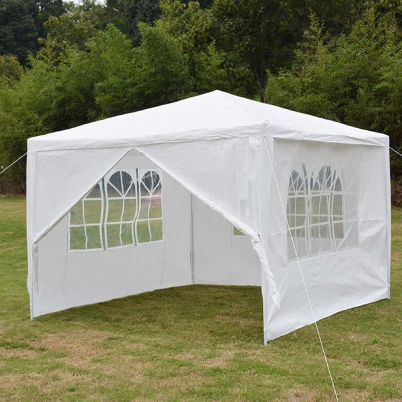 Patio Tent 10' x 10' with 4 Sides Walls Waterproof Outdoor Party Tent Gazebo, Easy to Assemble for Household, Wedding, Party