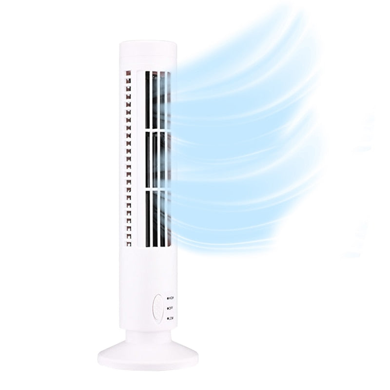 Tower Fan Adjustable USB Fan Leafless Mini Vertical Mute Conditioner Air Cooler Portable Tower Fan Home Office