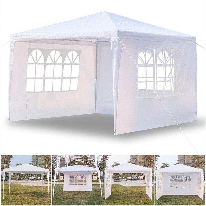 Patio Tent 10' x 10' with 4 Sides Walls Waterproof Outdoor Party Tent Gazebo, Easy to Assemble for Household, Wedding, Party